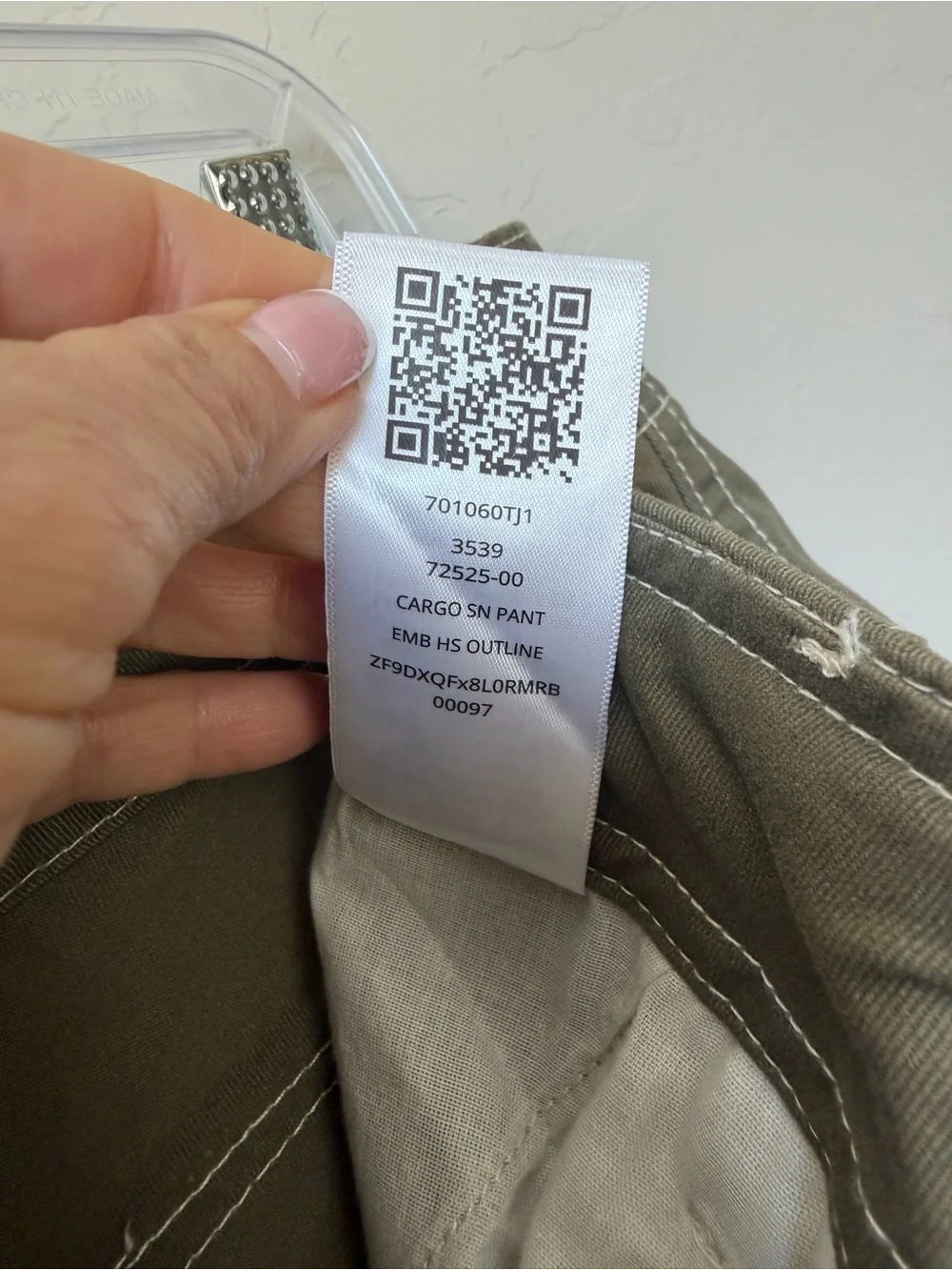 True Religion Baggy Cargo Pants 34 Kalamata Olive Green White Stitch NW Y2K